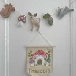 Personalised Childrens Door Sign -Girls Room Name Wall Hanging, Name Flag For Custom Hanging Nursery Fairy Decor - thumbnail 2
