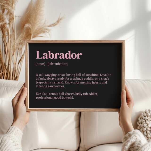 Labrador Definition Print - Funny Dog Lover Poster, Loyal Pup Wall Art, Gift For Lab Owners & Vet Office Decor , Animal Clinic Poster - image 1