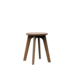 Mid-Century Modern Wooden Stool - Upholstered Seat, Handmade, Minimalist Accent Chair, Custom Fabric, Plywood Stool - thumbnail 4