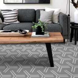 Hatch Street Minimal Pattern Vinyl Flooring, Gray Flooring Linoleum, White Waterproof Material, Abstract High Quality Print, Floor Protector - thumbnail 3