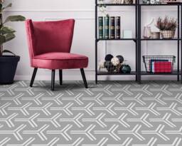 Hatch Street Minimal Pattern Vinyl Flooring, Gray Flooring Linoleum, White Waterproof Material, Abstract High Quality Print, Floor Protector - thumbnail 1