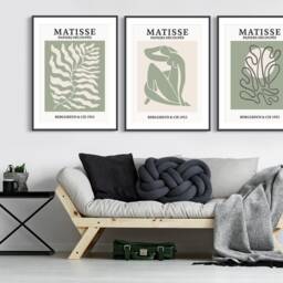Set Of 3 Wall Prints, Matisse Art, Green Sage Decor, Botanical Green, Art - thumbnail 3