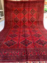 Handmade Khal Mohammadi Rug Afghan Wool Tribal Carpet - 9.8x6.5 Ft - thumbnail 1