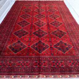 Handmade Khal Mohammadi Rug Afghan Wool Tribal Carpet - 9.8x6.5 Ft - thumbnail 2