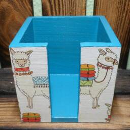 Note Box With Alpaca Made Of Wood - thumbnail 3