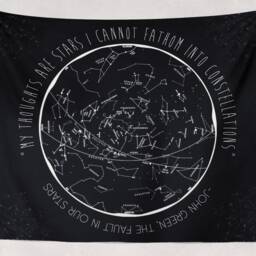 The Fault in Our Stars Tapestry, John Green Quote, Constellation Wall Art - thumbnail 2