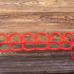 Horseshoe Boot Rack - Holds 3 Pairs Decor Art Red Storage Organizer Gift - thumbnail 2