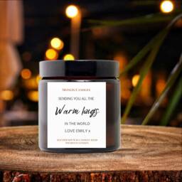 Personalised Scented Candle, Warm Hugs, Sympathy Candle, Thinking Of You Candle, Bereavement Gift Candle, Thoughtful Gift, Comfort Gift, Friend - thumbnail 3