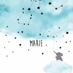 Baby Print - Birth, Christening, Birth Poster, Gift, Christening Announcement, Zodiac Sign Picture - Personalized - thumbnail 3