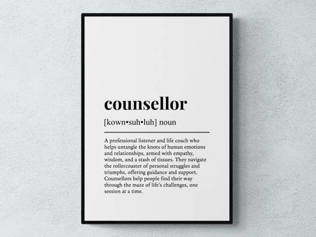 Counsellor Funny Definition Job Work Gift Wall Art Print - image 1