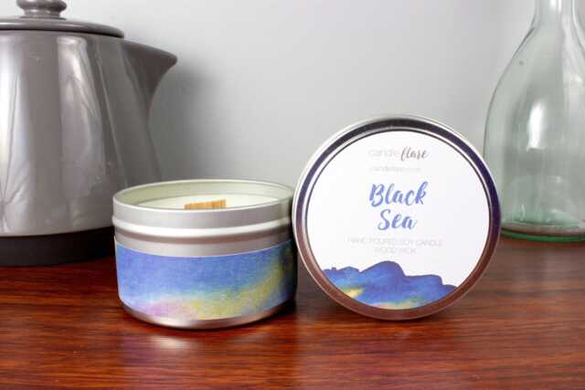 Black Sea Soy Candle in 8Oz Tin, Wood Or Cotton Wick - image 1
