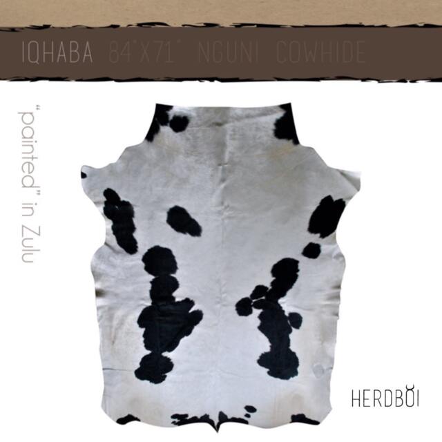 Cowhide Rug - Extra-Large, Black & White, Nguni Cow Hide African Skin Rug With Large Bold Spots That Would Look Great in Any Room - image 1