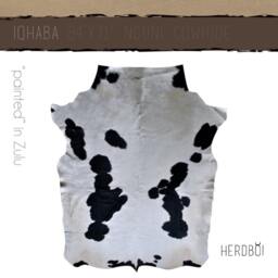Cowhide Rug - Extra-Large, Black & White, Nguni Cow Hide African Skin Rug With Large Bold Spots That Would Look Great in Any Room - thumbnail 1
