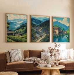 Set Of 3 Chiang Mai Posters, Thailand Travel Prints, Wall Art Set, Thai Decor Poster - thumbnail 1