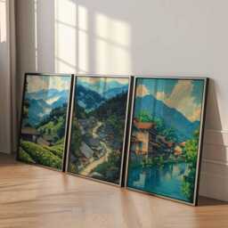 Set Of 3 Chiang Mai Posters, Thailand Travel Prints, Wall Art Set, Thai Decor Poster - thumbnail 3
