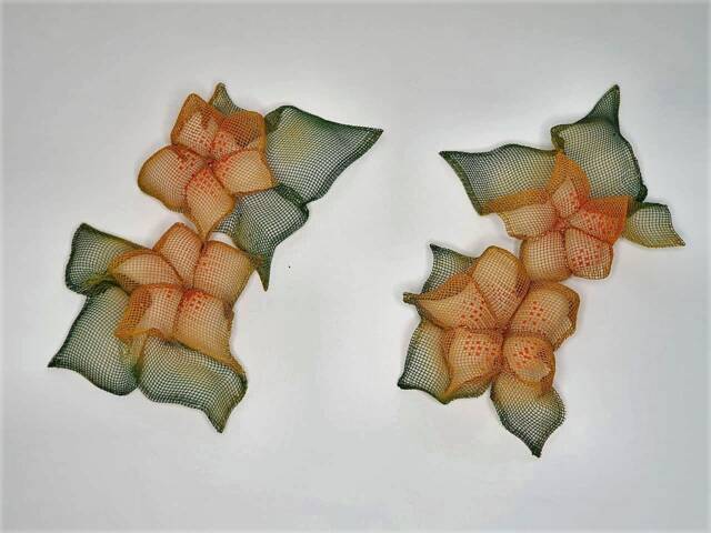 Metal Wire Mesh Flower Wall Decor - Nature Hanging Art, Set Of 2 - image 1