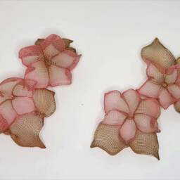 Metal Wire Mesh Flower Wall Decor - Nature Hanging Art, Set Of 2 - thumbnail 2