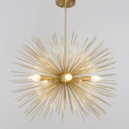 Mid Century Brass Sputnik Chandelier Handmade Starburst Light, 30 - thumbnail 3