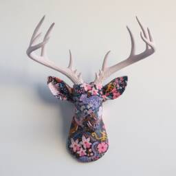 Faux Taxidermy Deer Head Fabric Wall Mount - Decor Wonderland Tea Time Fad6106 - thumbnail 1