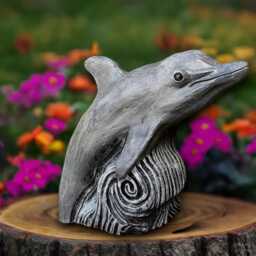 Massive Dolphin Sculpture Cement Garden Figurine Outdoor Ocean Animal Decoration Stone Ornament Front Door Decor Yard Art - thumbnail 2