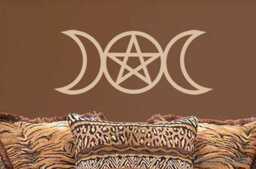 Triple Goddess Vinyl Wall Art, Pentagram Sticker, Moon, Pagan Wiccan Decal - thumbnail 1