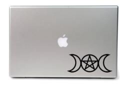 Triple Goddess Vinyl Wall Art, Pentagram Sticker, Moon, Pagan Wiccan Decal - thumbnail 3