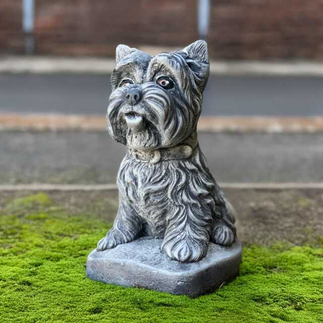 Stone Westie Dog Sculpture Concrete Figurine Outdoor Terrier Yorkie Statue Cement Ornament Dog Lover Gift Front Door Decoration - image 1