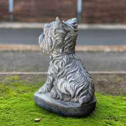 Stone Westie Dog Sculpture Concrete Figurine Outdoor Terrier Yorkie Statue Cement Ornament Dog Lover Gift Front Door Decoration - thumbnail 4