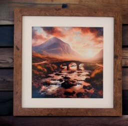 Sligachan Isle Of Skye Print Scottish Highlands Wall Art - 21cm - thumbnail 1