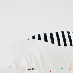 Hand-Drawn Geometric Heart Pillow Cover Modern Black & White Cushion - thumbnail 3