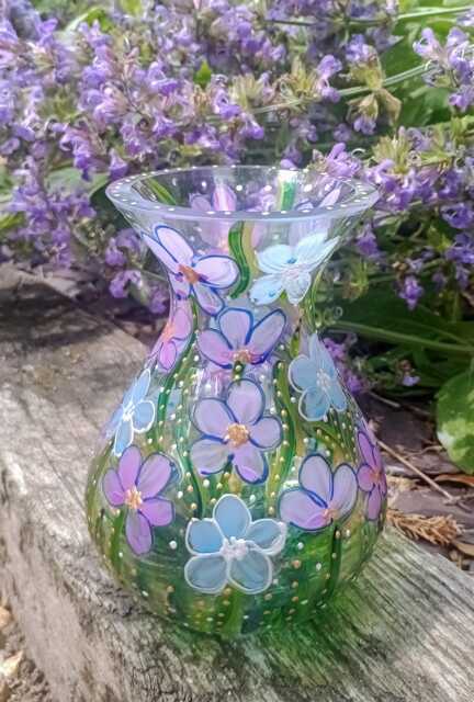 Beautiful Hand Painted Vase. 16.5 X 12cm . Quirky & Unique. Ideal Gift - image 1