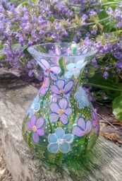 Beautiful Hand Painted Vase. 16.5 X 12cm . Quirky & Unique. Ideal Gift - thumbnail 1