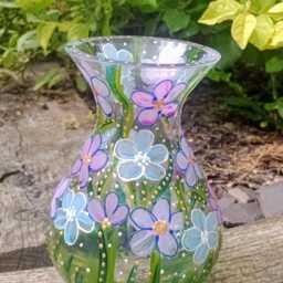Beautiful Hand Painted Vase. 16.5 X 12cm . Quirky & Unique. Ideal Gift - thumbnail 2