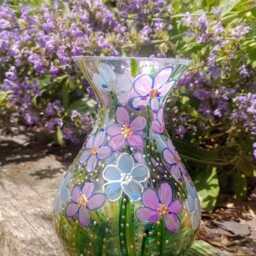 Beautiful Hand Painted Vase. 16.5 X 12cm . Quirky & Unique. Ideal Gift - thumbnail 3