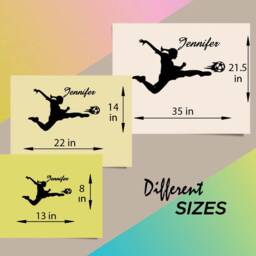 In-Style Decals Wall Vinyl Decal Home Decor Art Sticker Custom Name Girl Woman Soccer Player Kicking Ball Sports Removable Mural Design 971 - thumbnail 2