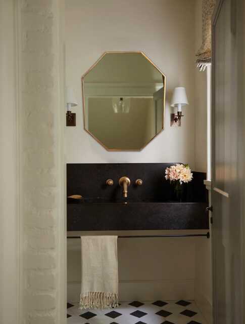 Handmade Octagon Brass Wall Mirror Custom Bathroom Mirror - image 1