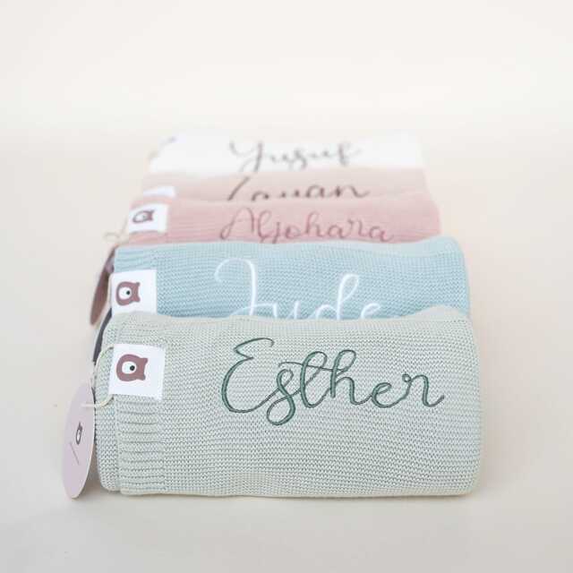 Personalised Knitted Baby Blanket Super Soft - image 1