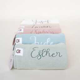Personalised Knitted Baby Blanket Super Soft