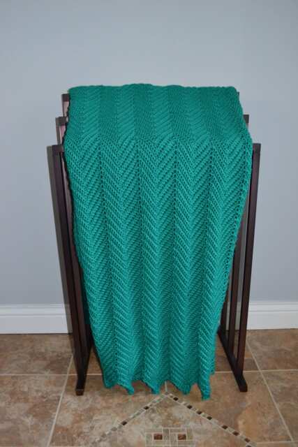 Handmade Crocheted Afghan Blanket - Cool Green - image 1