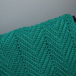 Handmade Crocheted Afghan Blanket - Cool Green - thumbnail 2