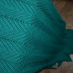 Handmade Crocheted Afghan Blanket - Cool Green - thumbnail 3