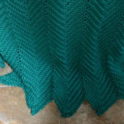 Handmade Crocheted Afghan Blanket - Cool Green - thumbnail 4