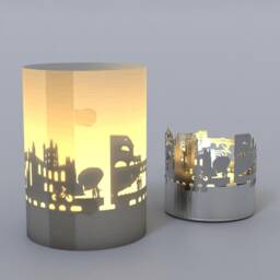 Bath Skyline Silhouette Candle Projection Gift Tube, City Souvenir - thumbnail 4