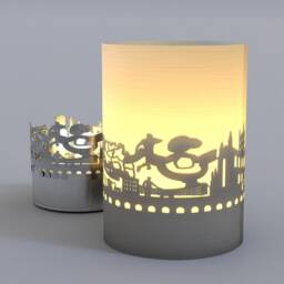 Bath Skyline Silhouette Candle Projection Gift Tube, City Souvenir - thumbnail 3