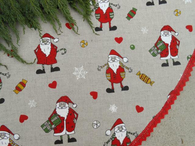 Santa Christmas Tree Skirt Decor Holiday Scandinavian Gift Ornament Swedish Nordic - image 1