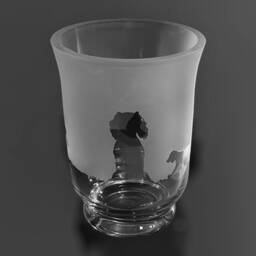 Working Cocker Vase Frieze Clear Glass Vase - 14.5cm, Boxed With Working Cocker Spaniel Frieze Design - thumbnail 2