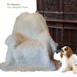 Handmade Faux Fur Throw Blanket - Mongolian Sheepskin, Minky Lining
