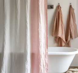 Customshower Curtain in Dual Tones, Livingroom Curtains Cafe Designs Cloth Divider Tietop Eyelet Linen Rod Pocket