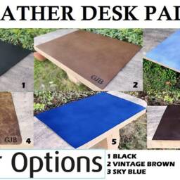 100% Genuine Leather Desk Pad, Large Mouse Mat, Handmade Brown Blotter, Office Gift Idea, Colleague Gift, Father's Mother's Day - thumbnail 2
