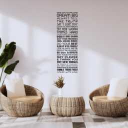 Dream Big Wall Vinyl Decal, Motivational Family Rules Home Decor, Lettering Decoration - thumbnail 2